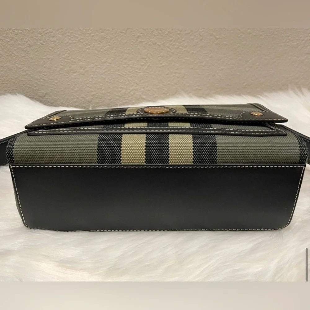 BURBERRY Check Jacquard & Leather Note Crossbody - Picture 5 of 6